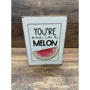 You're‎ One in a Melon Wood Sign Watermelon Summer Decor Gift Rustic Charm